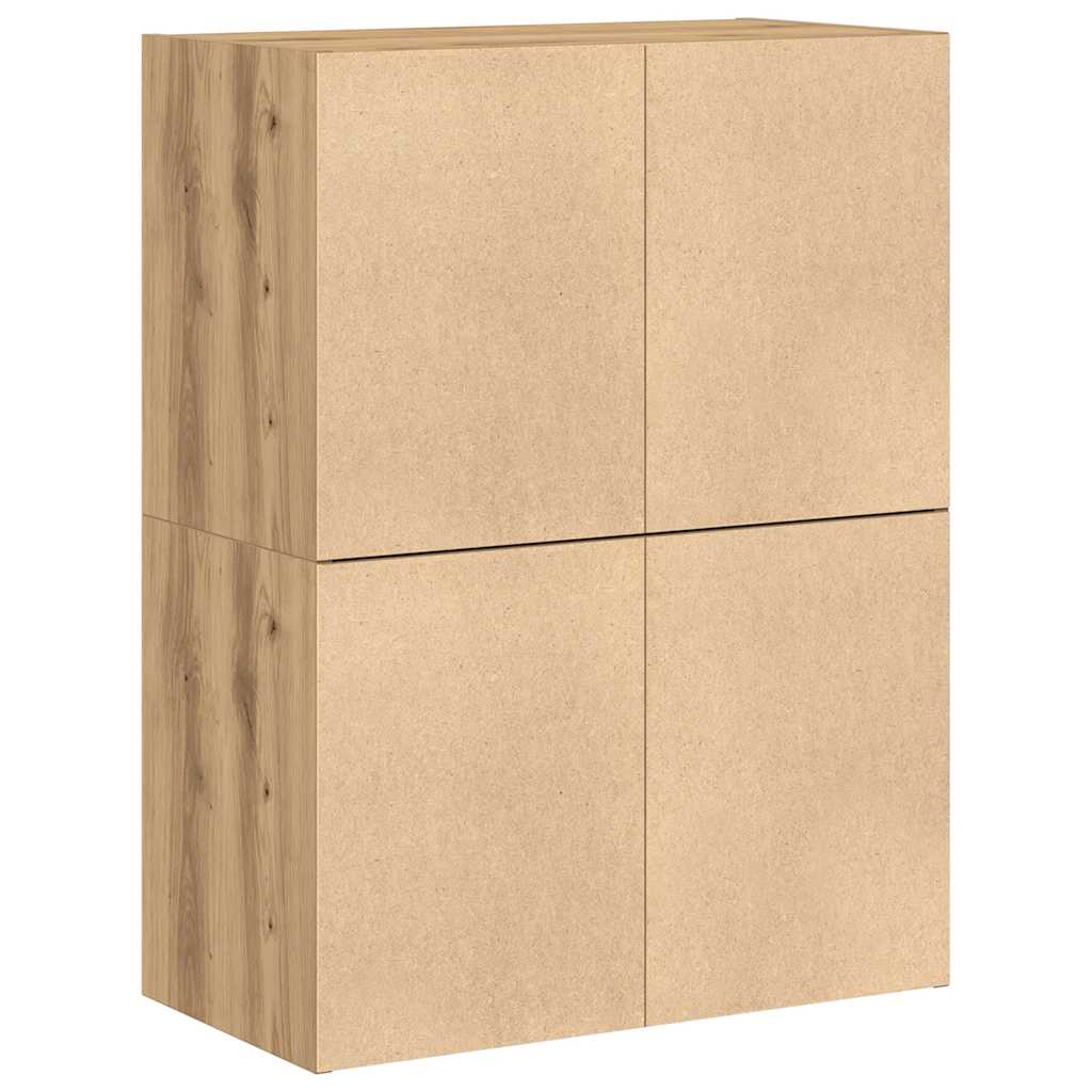 Skap med 2 skuffer 2 stk artisan eik 60x31x40 cm konstruert tre