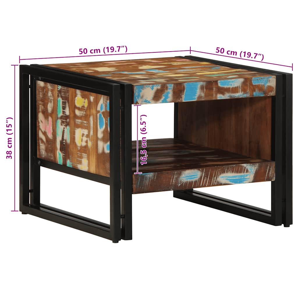 Salongbord Sofabord Tre Gjenvunnet Heltre flerfarget 50x50x38 cm
