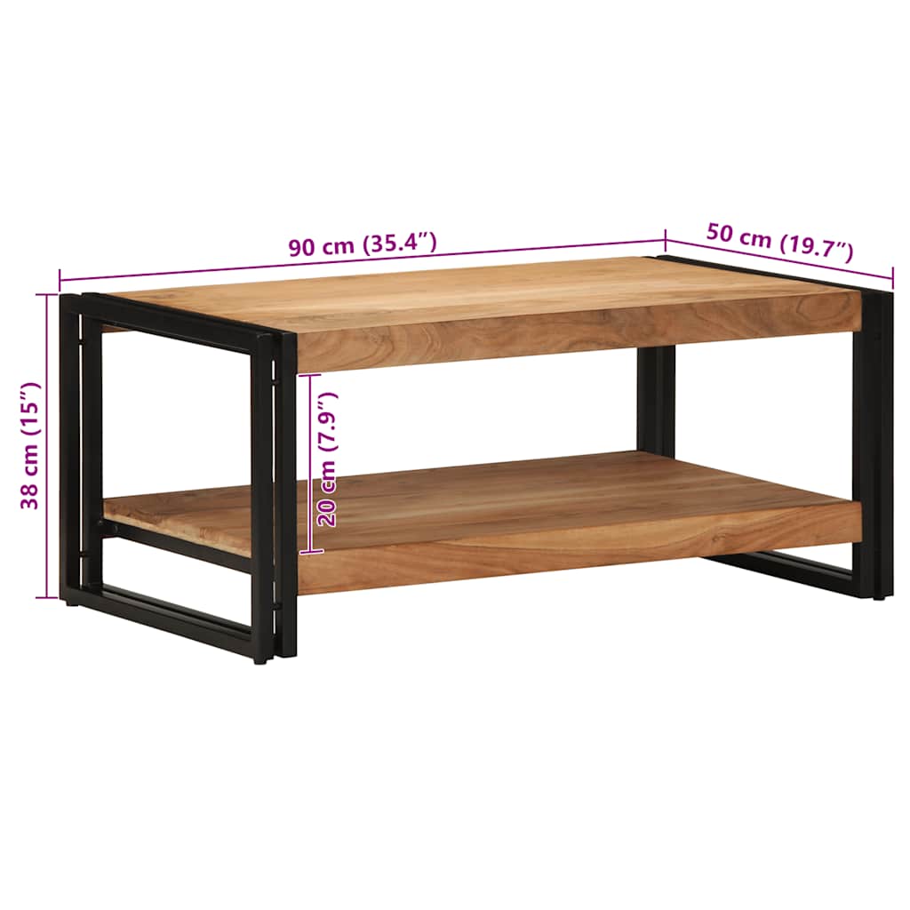 Salongbord Sofabord Tre heltre akasie 90x50x38 cm