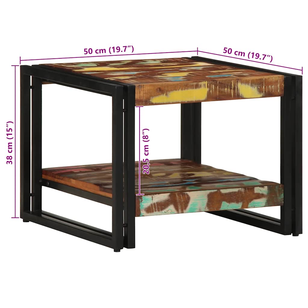 Salongbord Sofabord Tre Gjenvunnet Heltre flerfarget 50x50x38 cm