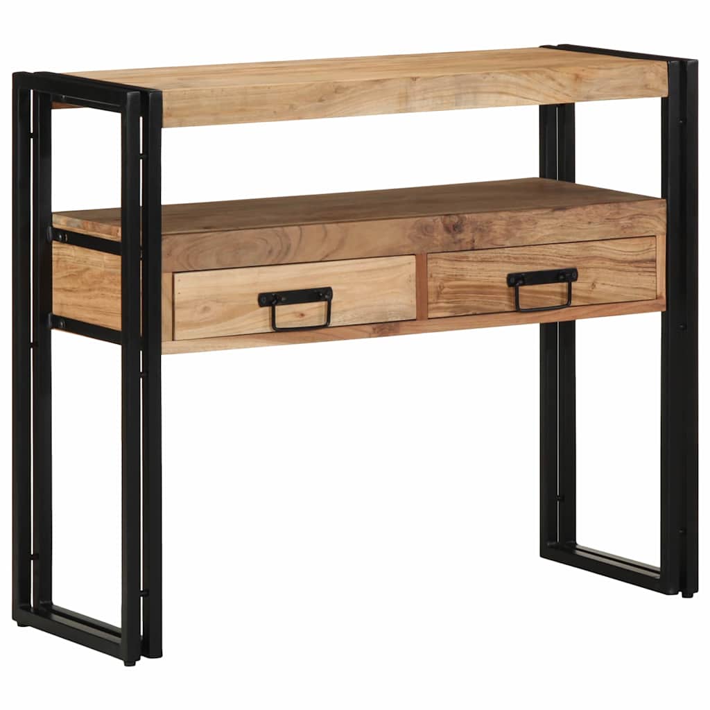 Avlastningsbord konsollbord Svart 90x33x75 cm Massivt Akasietre