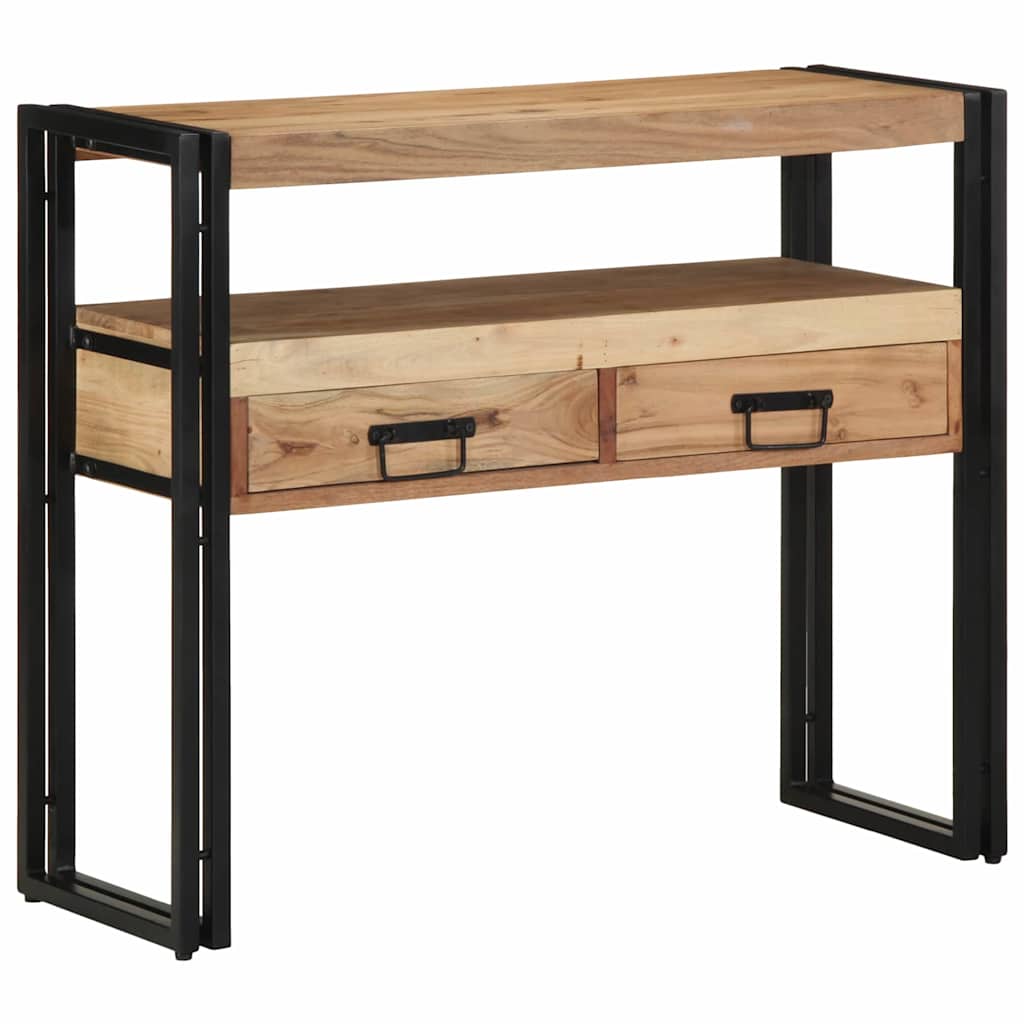 Avlastningsbord konsollbord Svart 90x33x75 cm Massivt Akasietre