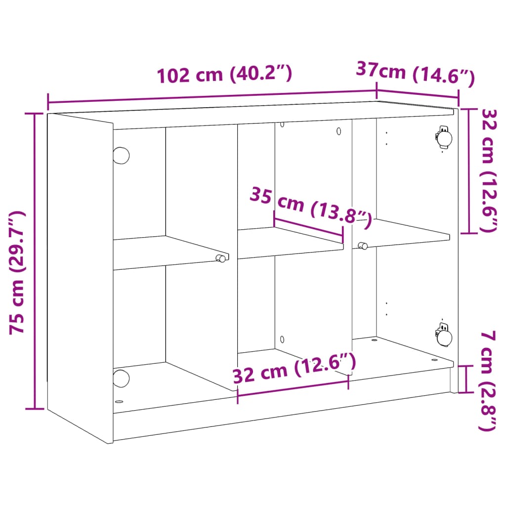 Skjenk Gammelt Tre 102x37x75,5 cm