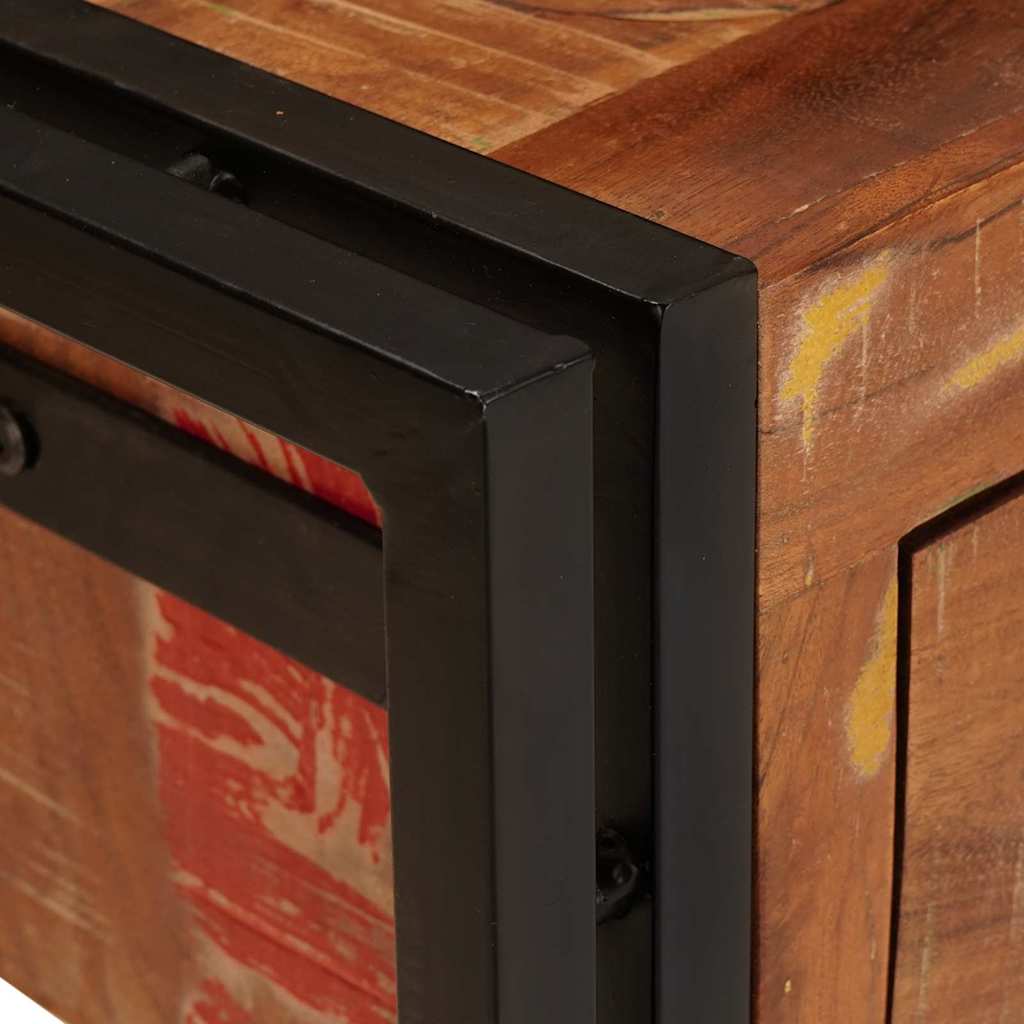 Avlastningsbord Konsollbord Tre med skuff med hylle Annet med lagring 2 stk Flerfarget Massivt gjenvunnet tre