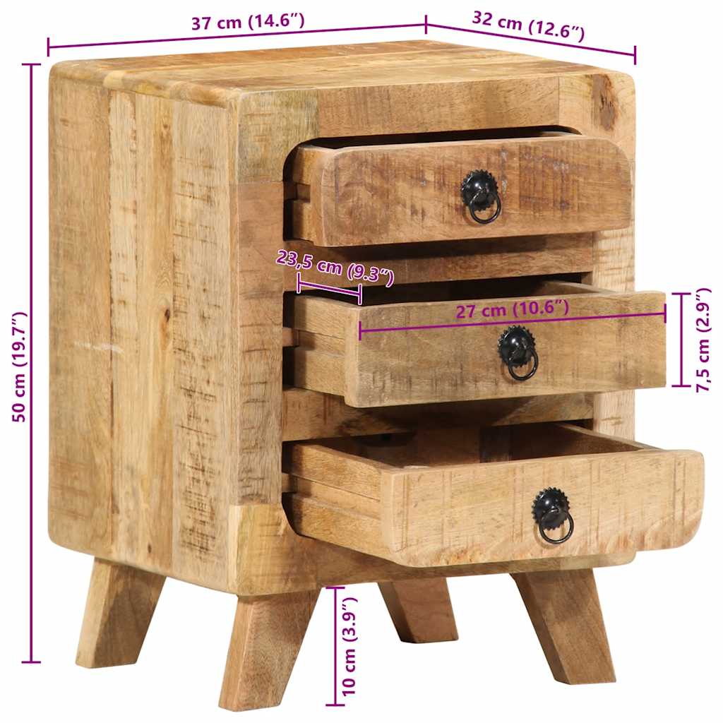 Nattbord Sengbord Tre heltre mangotre 37x32x50 cm