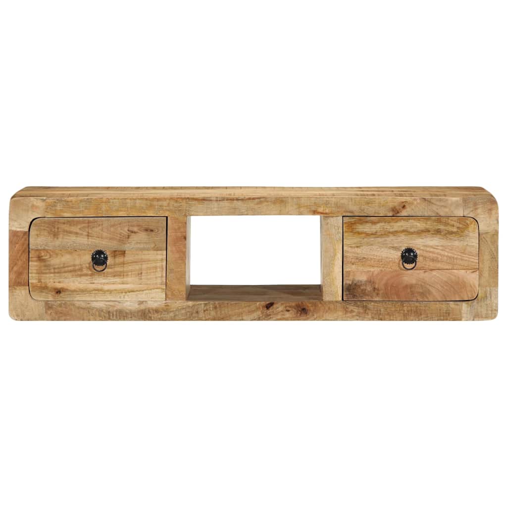 TV-Møbel Tre Tv-benk Veggmontert 100x32x25 cm grovt heltre mangotre