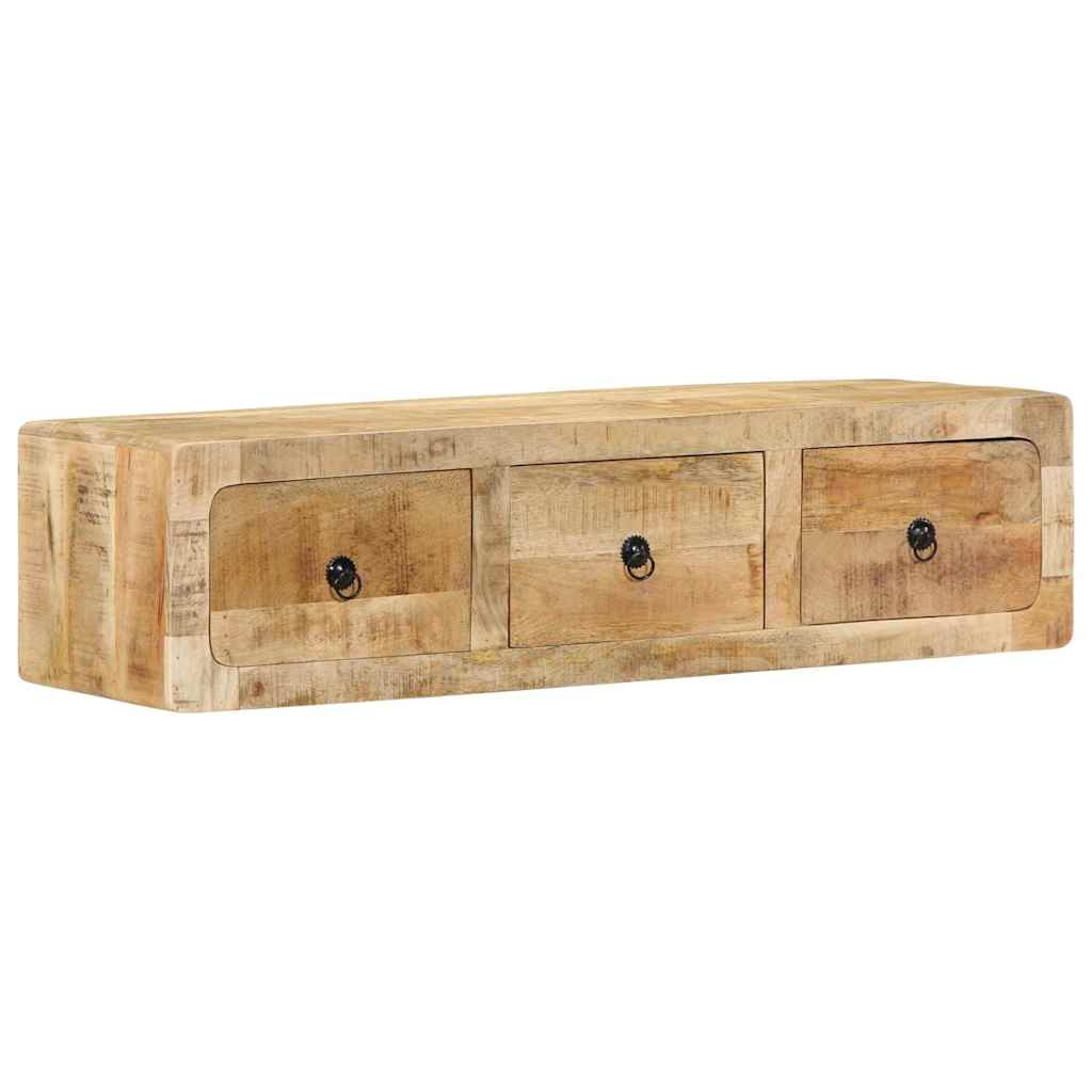 TV-Møbel Tre Tv-benk Veggmontert 100x32x25 cm grovt heltre mangotre
