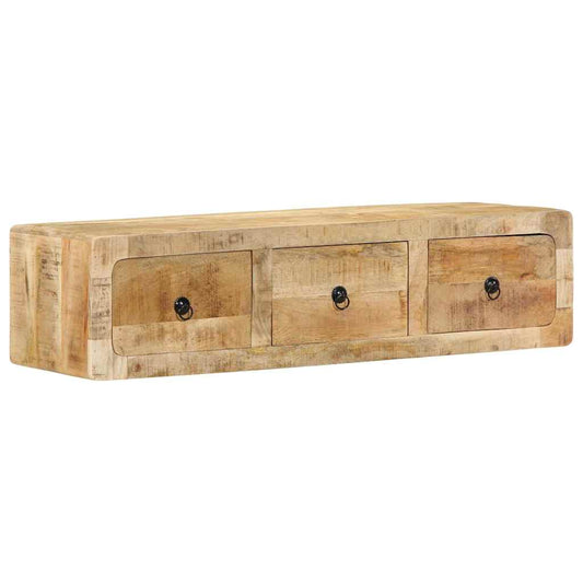 TV-Møbel Tre Tv-benk Veggmontert 100x32x25 cm grovt heltre mangotre