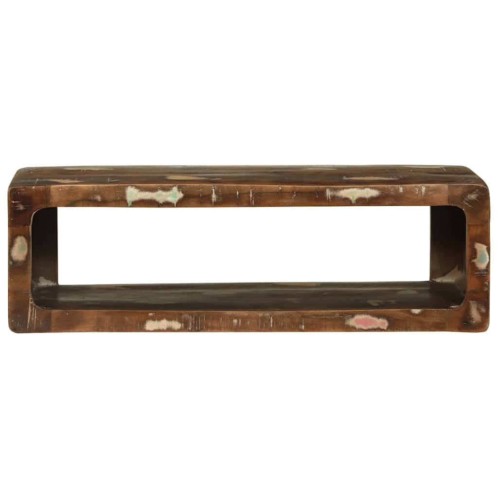 TV-Møbel Tre TV-benk med hylle med lagring Flerfarget Massivt gjenvunnet tre