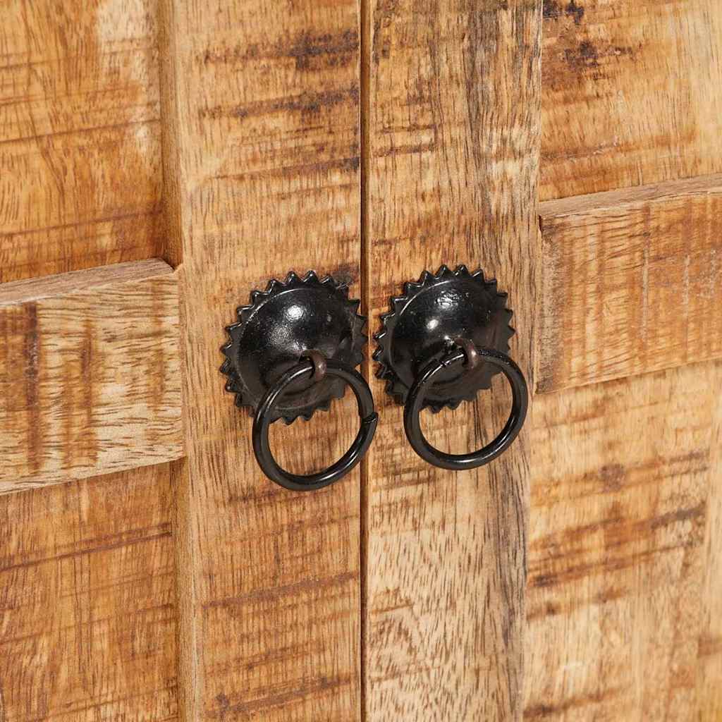 Baderomsskap med hylle Brun Solid mango Tre og kompositt tre