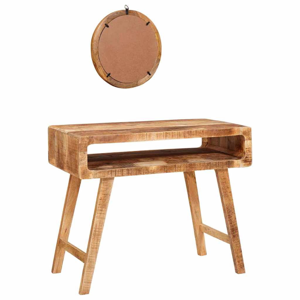 Sminkebord med hylle Brun 90 x 76 x 45 cm heltre mango
