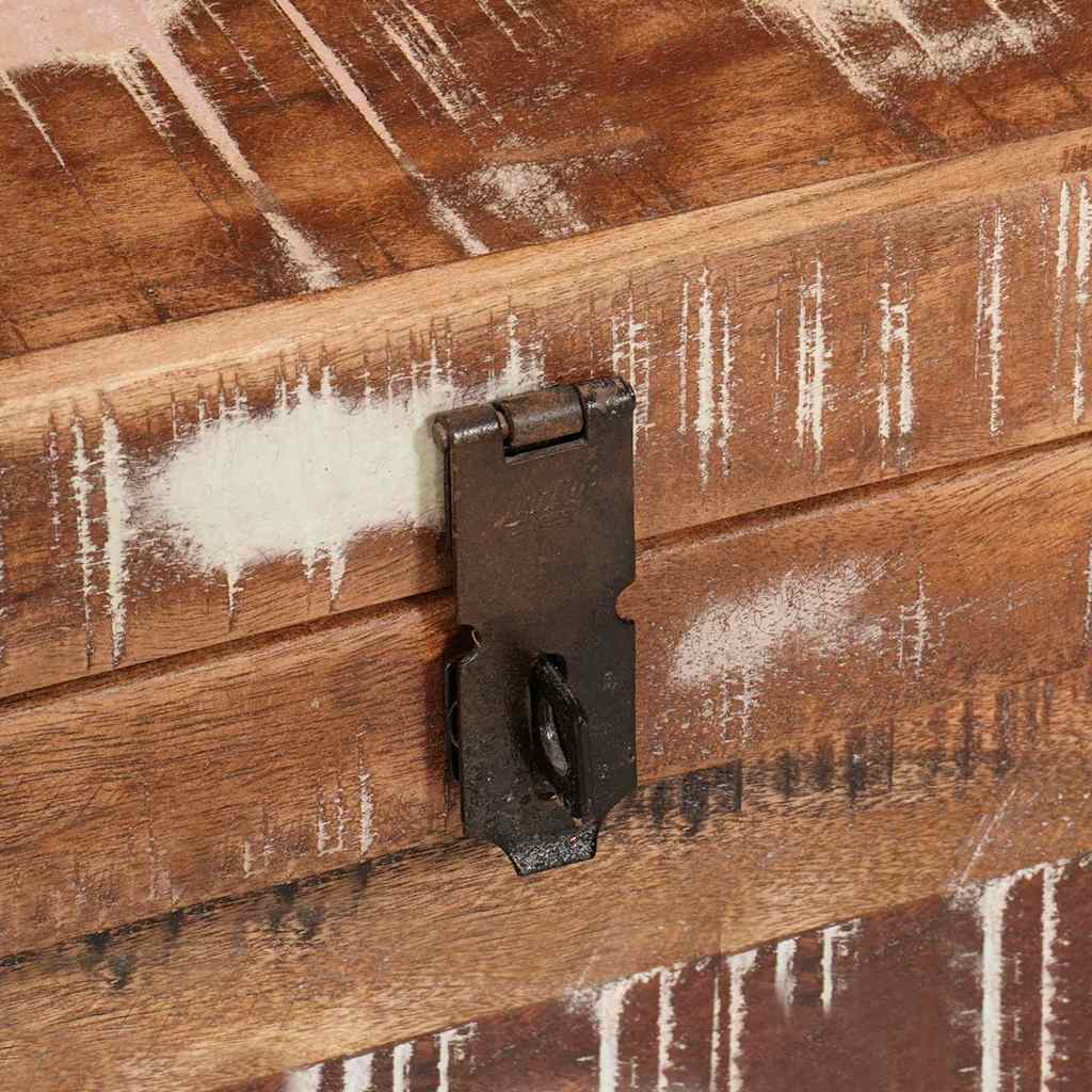 Oppbevaringskiste med dør med lås Brun Massiv mango tre