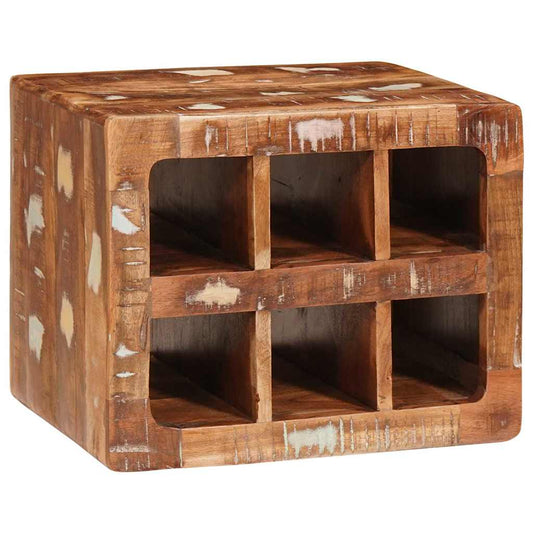 Vinstativ Vinhylle Veggmontert Brun 44 x 30 x 35 cm Solid gjenvunnet tre
