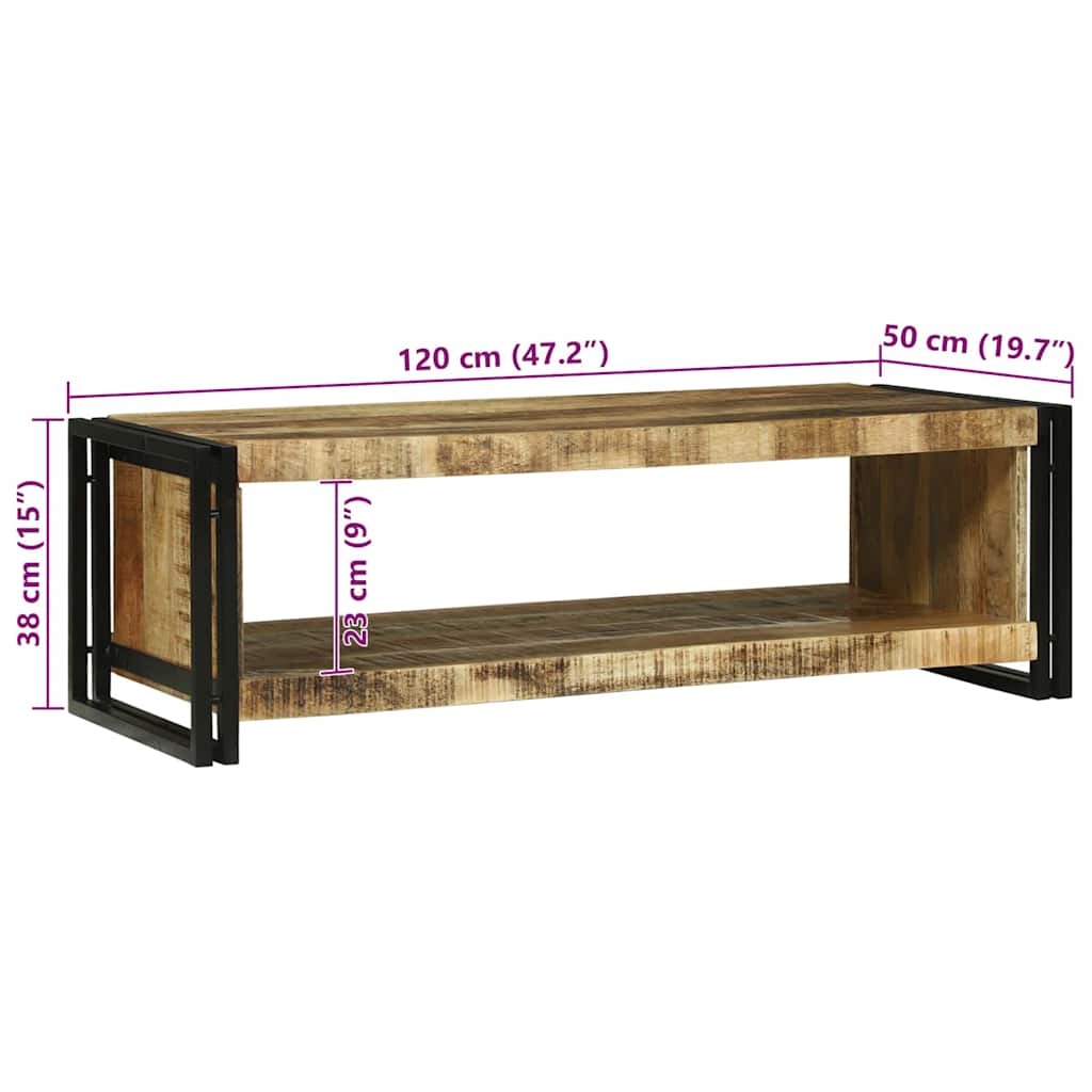 Salongbord Sofabord Brun 120 x 50 x 38 cm Massiv mango tre