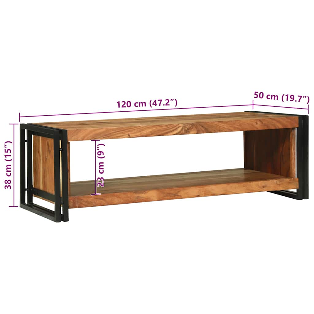 Salongbord Sofabord Brun 120 x 50 x 38 cm heltre akasie