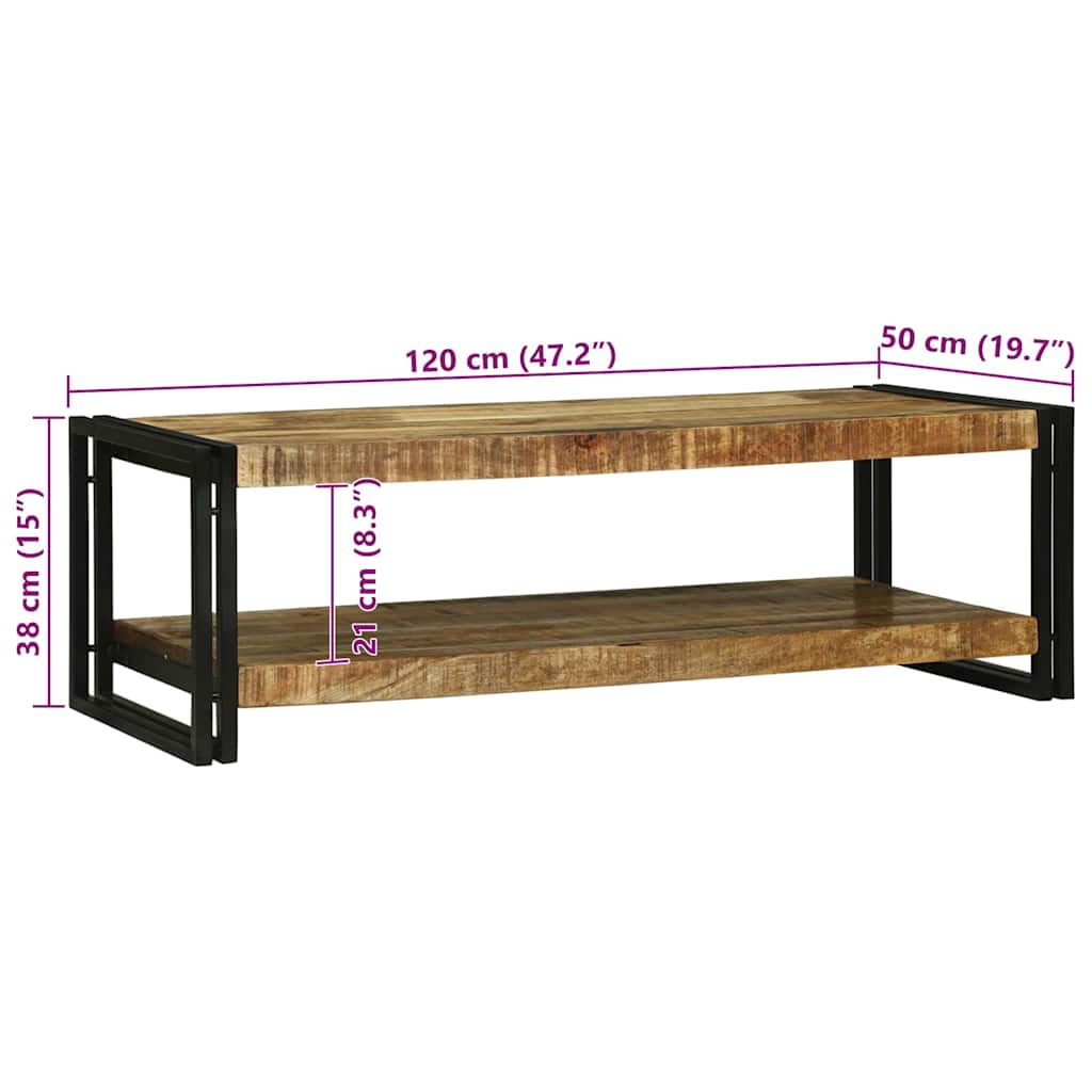 Salongbord Sofabord Brun 120 x 50 x 38 cm heltre mango