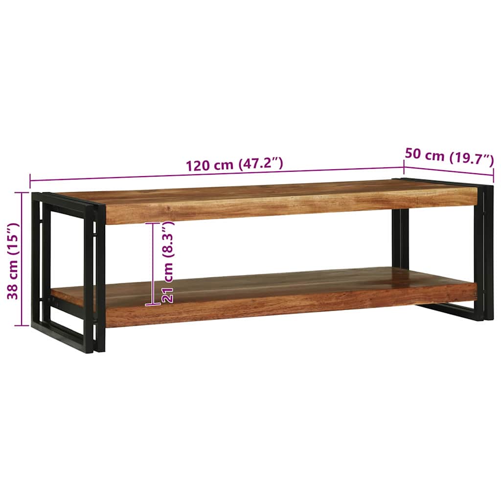 Salongbord Sofabord Brun 120 x 50 x 38 cm heltre akasie