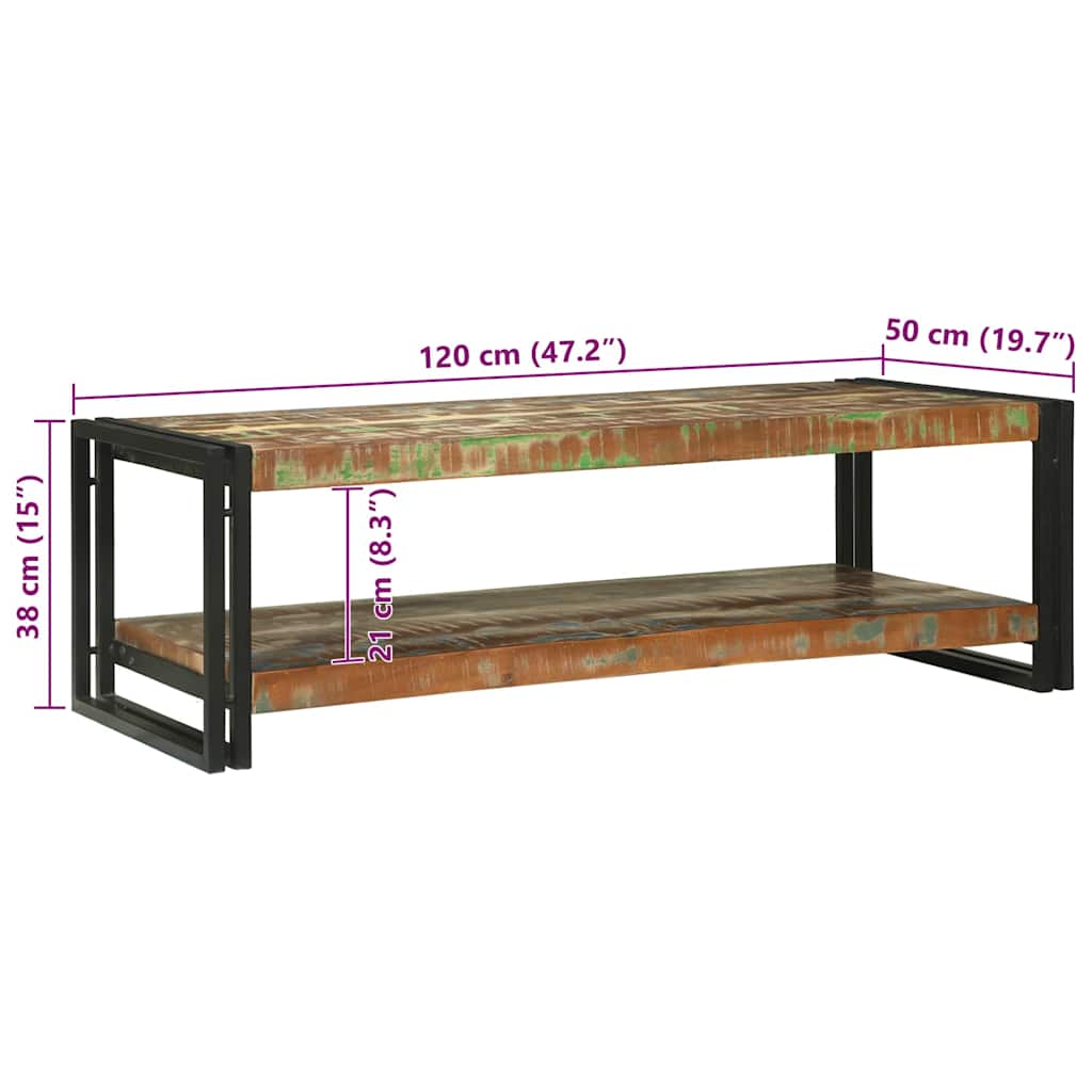 Kaffebord Flerfarget 120 x 50 x 38 cm Massiv Reclaim Tre