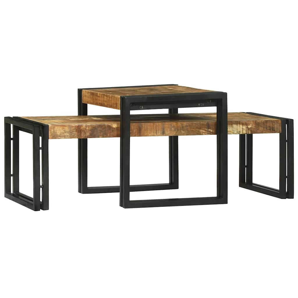 Salongbord Sofabord Brun 2 stk 48 x 40 x 40 cm heltre mango