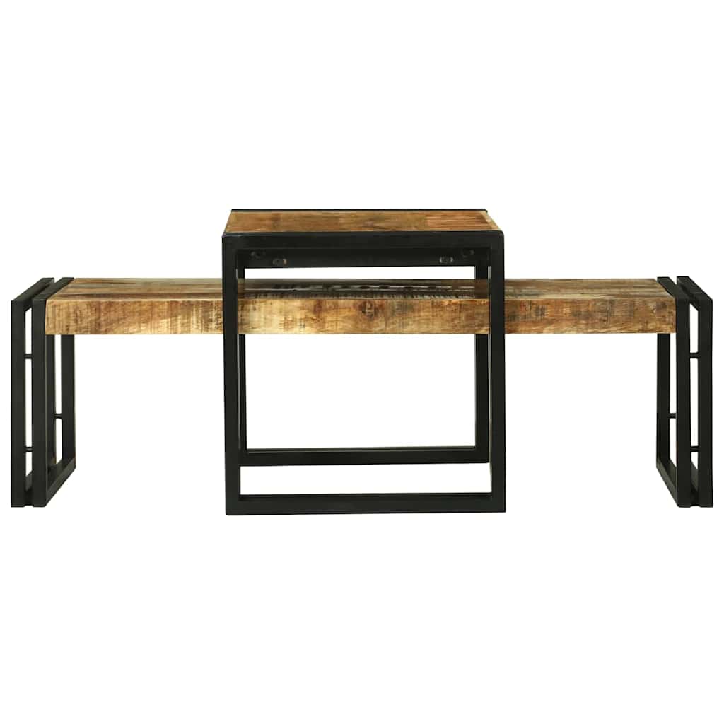 Salongbord Sofabord Brun 2 stk 48 x 40 x 40 cm heltre mango