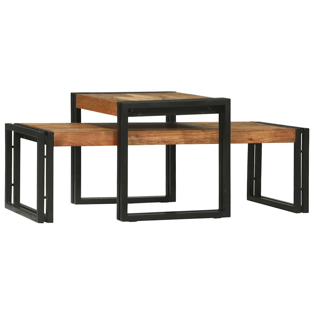 Salongbord Sofabord Brun 2 stk 48 x 40 x 40 cm heltre akasie
