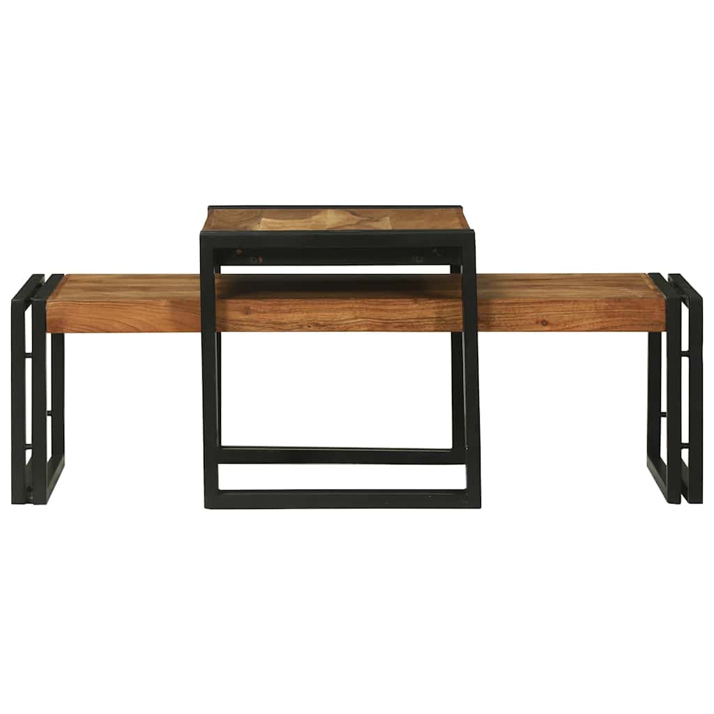 Salongbord Sofabord Brun 2 stk 48 x 40 x 40 cm heltre akasie