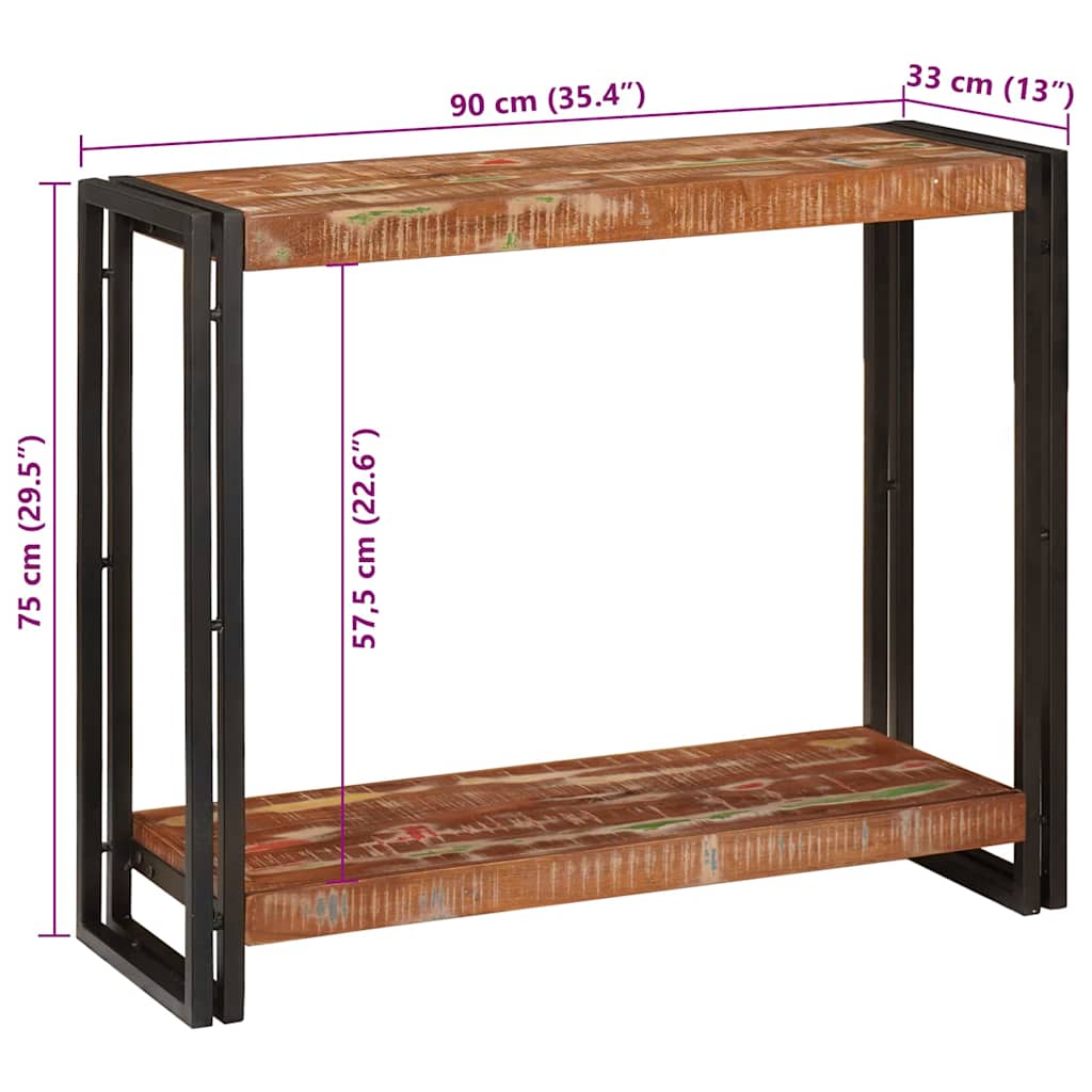 Avlastningsbord Konsollbord Tre Flerfarget 90 x 33 x 75 cm gjenvunnet heltre