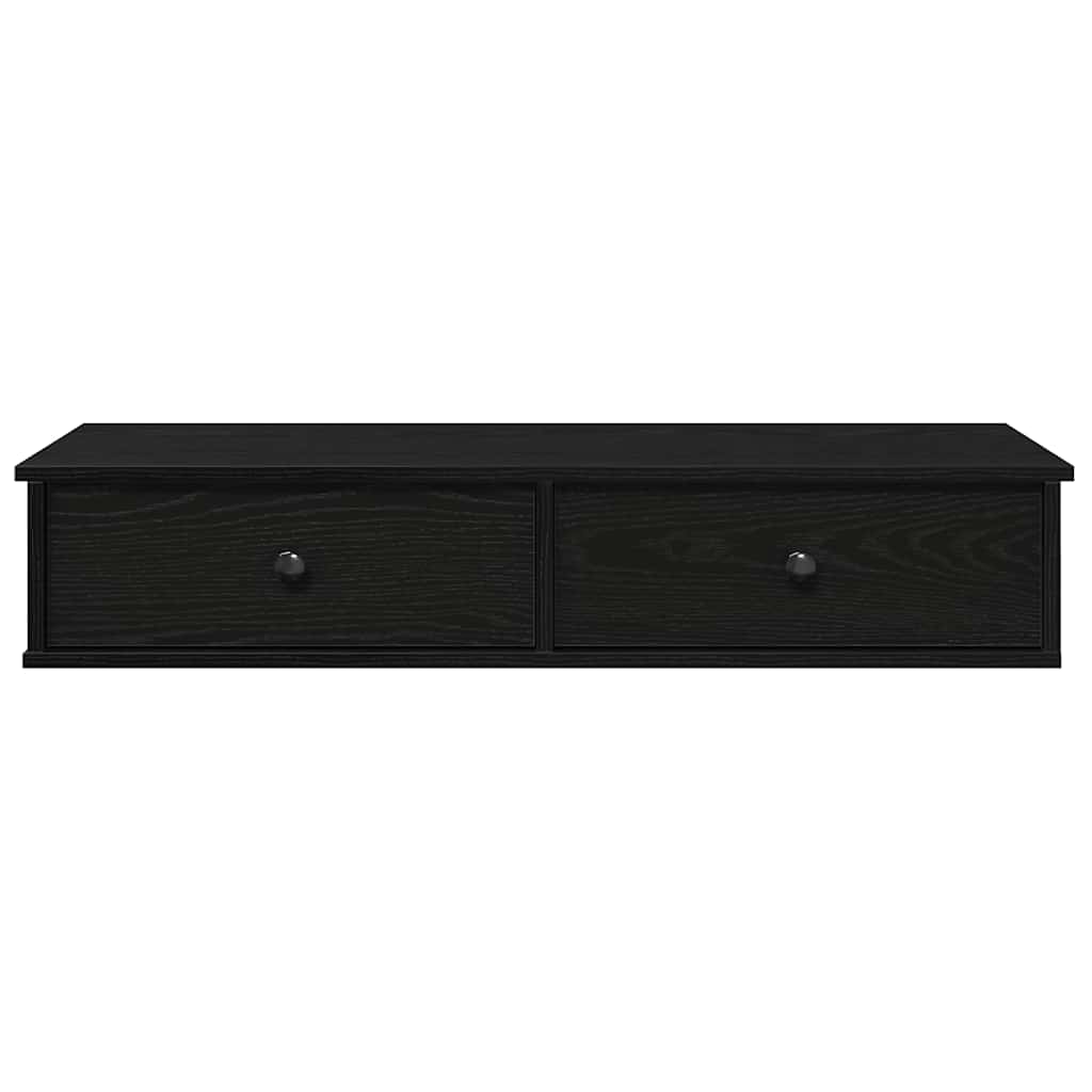 Vegghylle Svart med skuffer 100x37,5x19 cm