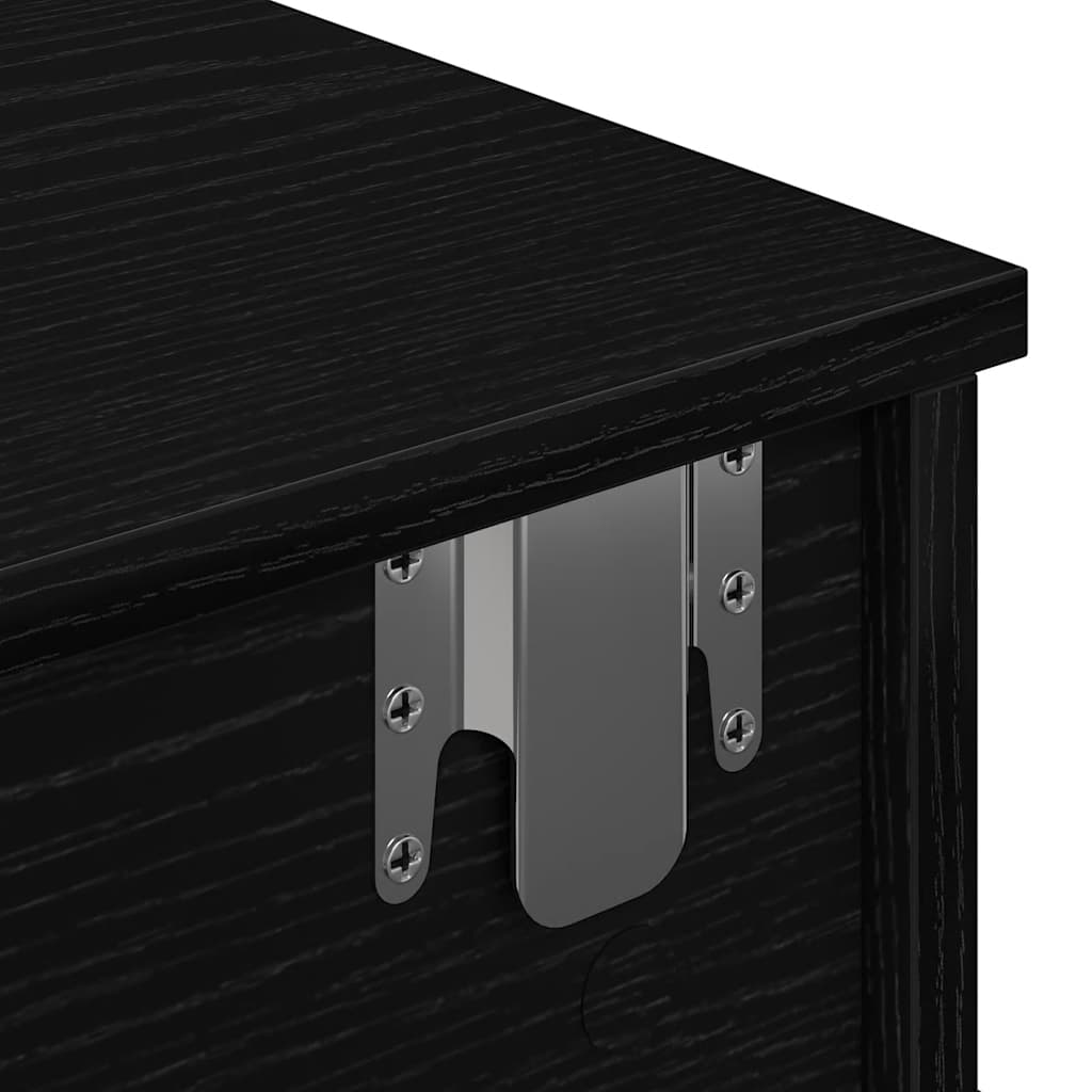 Vegghylle Svart med skuffer 100x37,5x19 cm