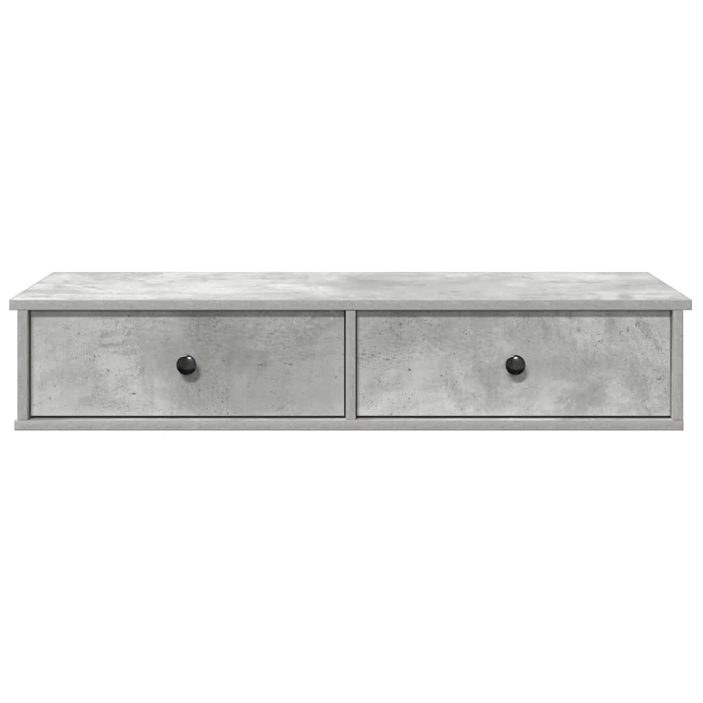 Vegghylle Betonggrå med skuffer 100x37,5x19 cm