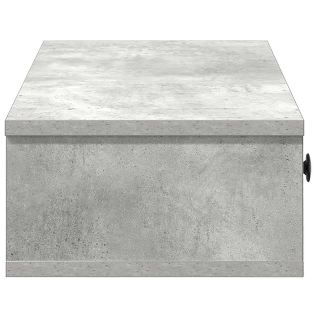 Vegghylle Betonggrå med skuffer 100x37,5x19 cm
