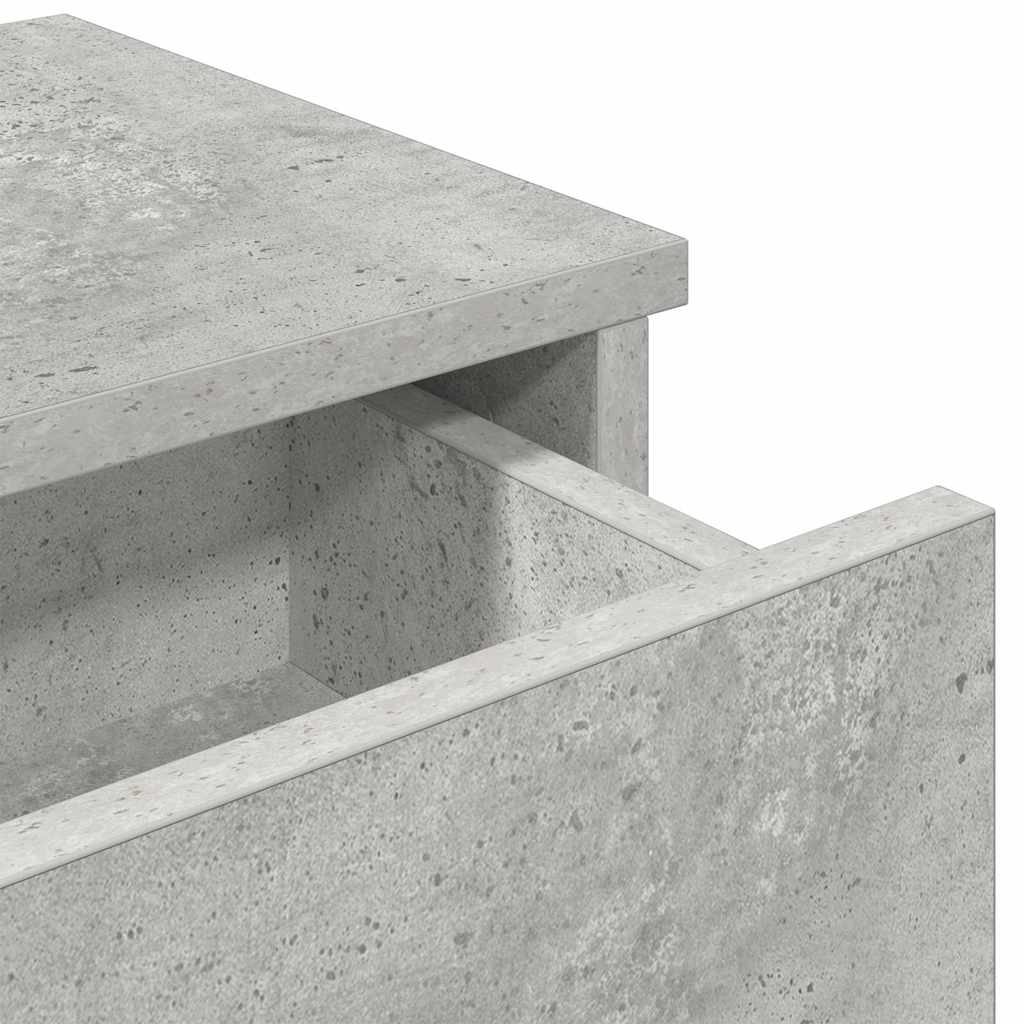 Vegghylle Betonggrå med skuffer 100x37,5x19 cm