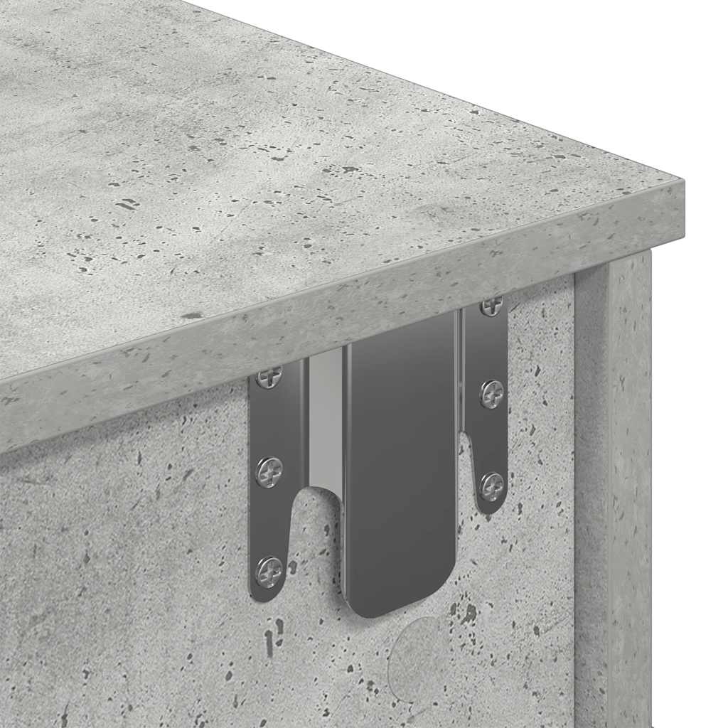 Vegghylle Betonggrå med skuffer 100x37,5x19 cm