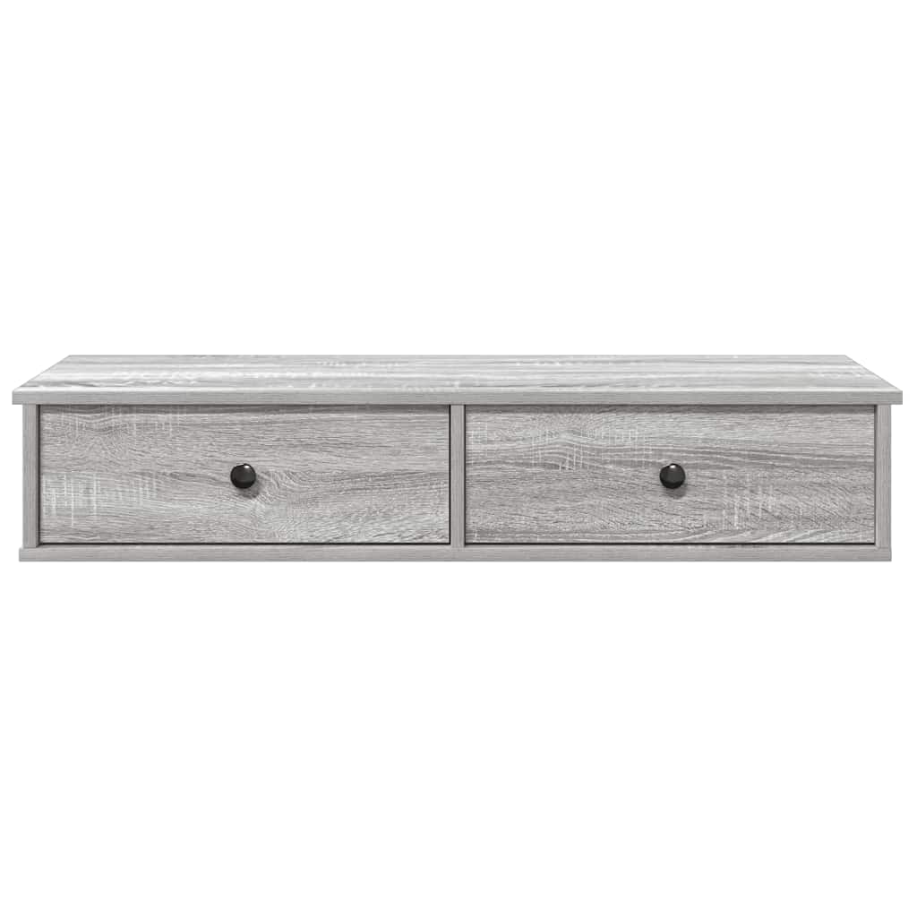 Vegghylle Sonoma Grå med skuffer 100x37,5x19 cm