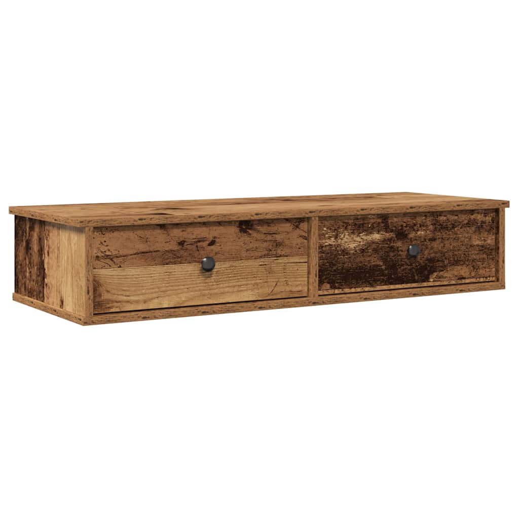 Vegghylle Gammelt Tre med skuffer 100x37,5x19 cm