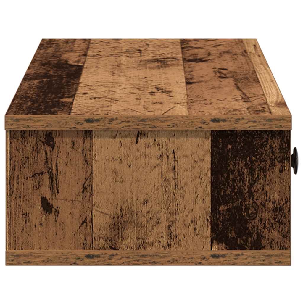 Vegghylle Gammelt Tre med skuffer 100x37,5x19 cm