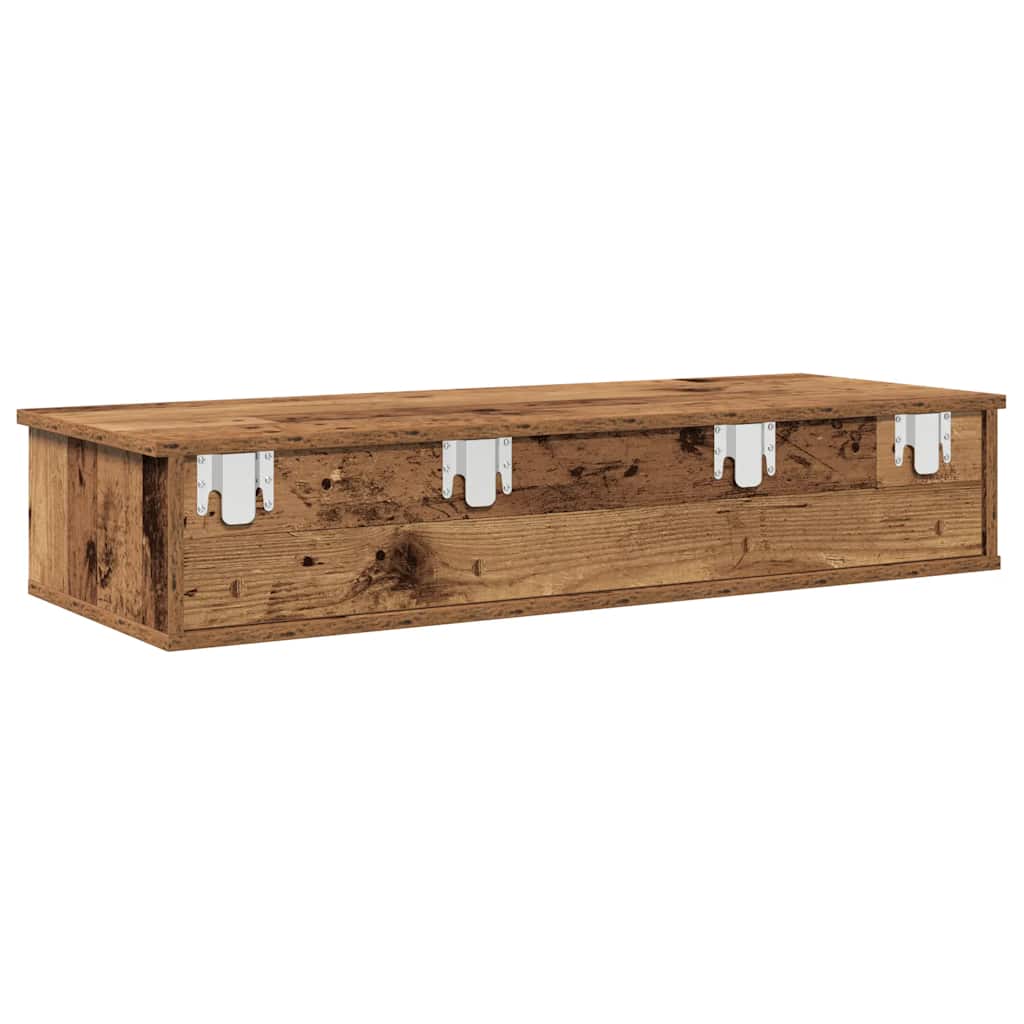 Vegghylle Gammelt Tre med skuffer 100x37,5x19 cm