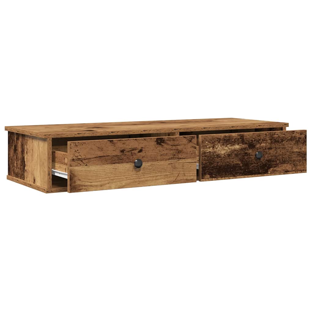 Vegghylle Gammelt Tre med skuffer 100x37,5x19 cm