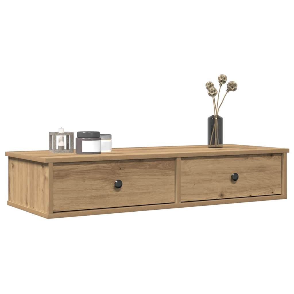 Vegghylle Artisan Eik med skuffer 100x37,5x19cm