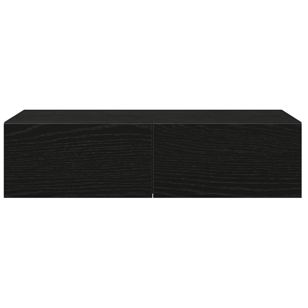 Vegghylle Svart med skuffer 60x26,5x15 cm
