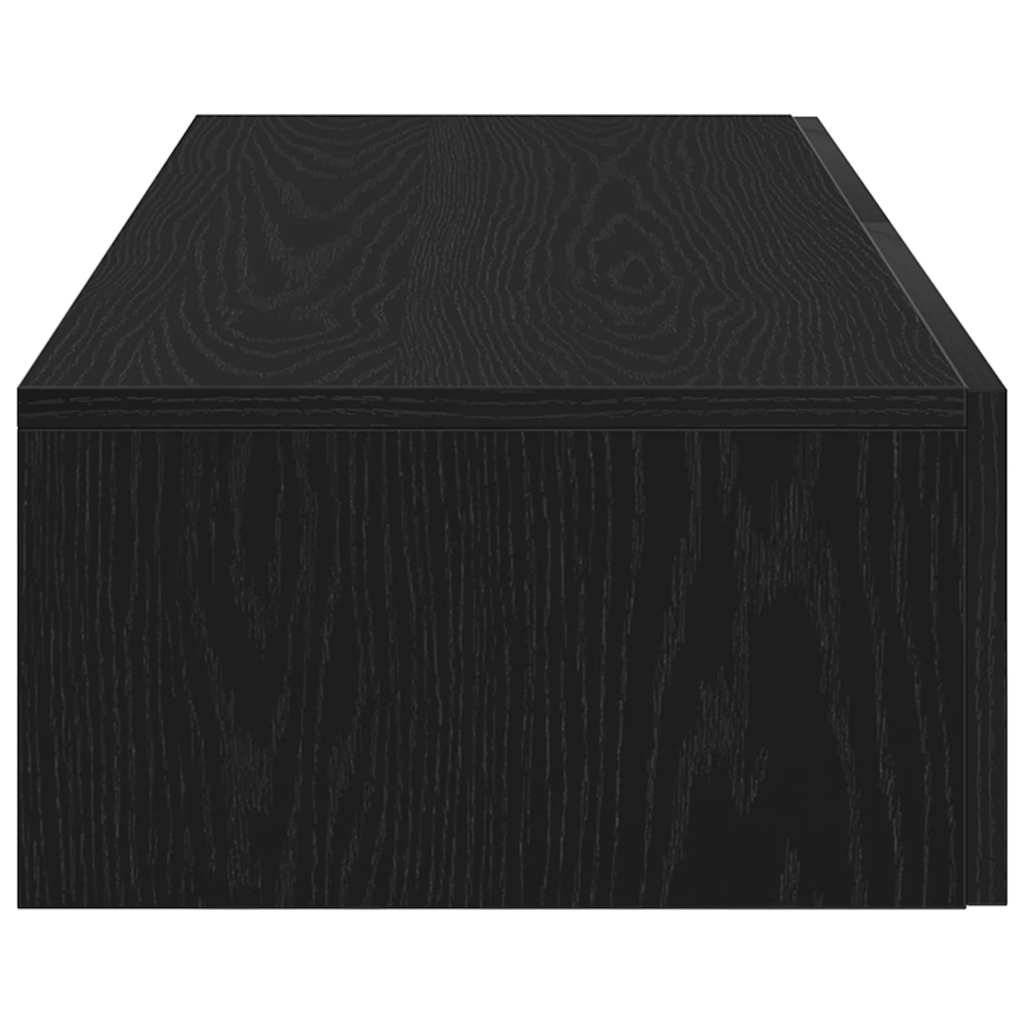 Vegghylle Svart med skuffer 60x26,5x15 cm