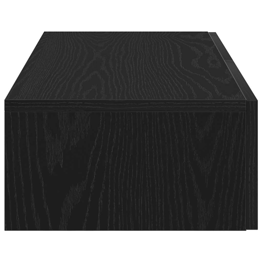 Vegghylle Svart med skuffer 80x33x17 cm