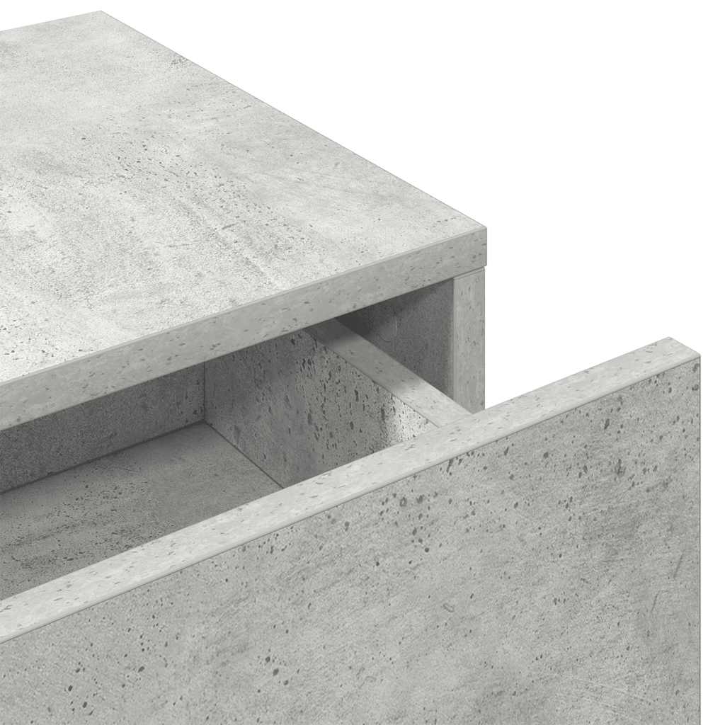 Vegghylle Betonggrå med skuffer 80x33x17 cm