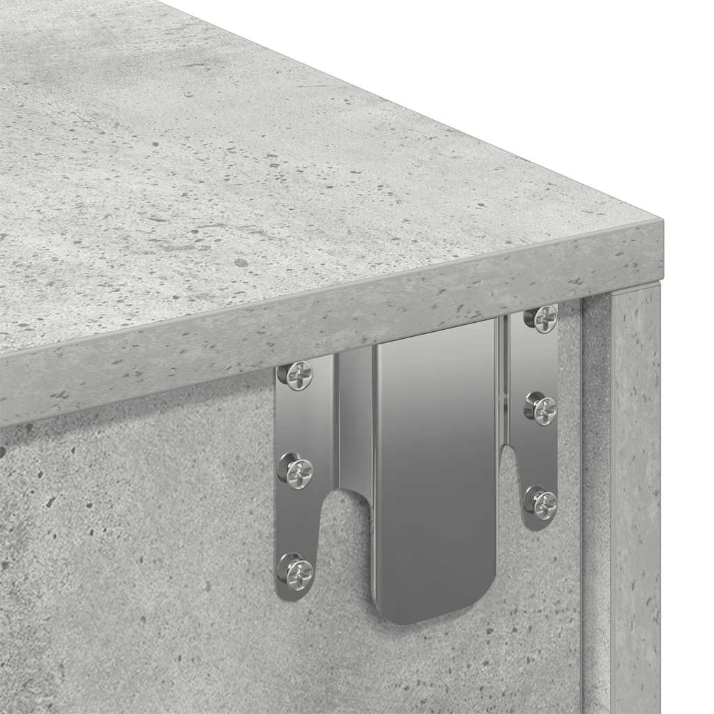 Vegghylle Betonggrå med skuffer 80x33x17 cm