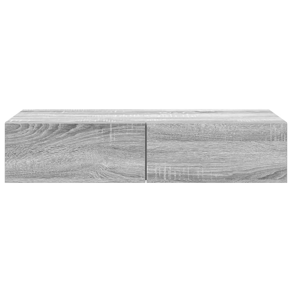 Vegghylle Sonoma Grå med skuffer 80x33x17 cm