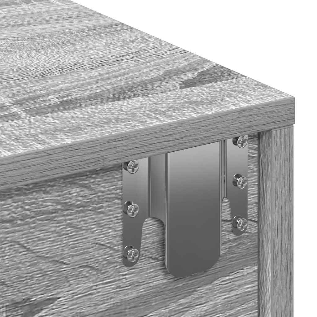 Vegghylle Sonoma Grå med skuffer 80x33x17 cm