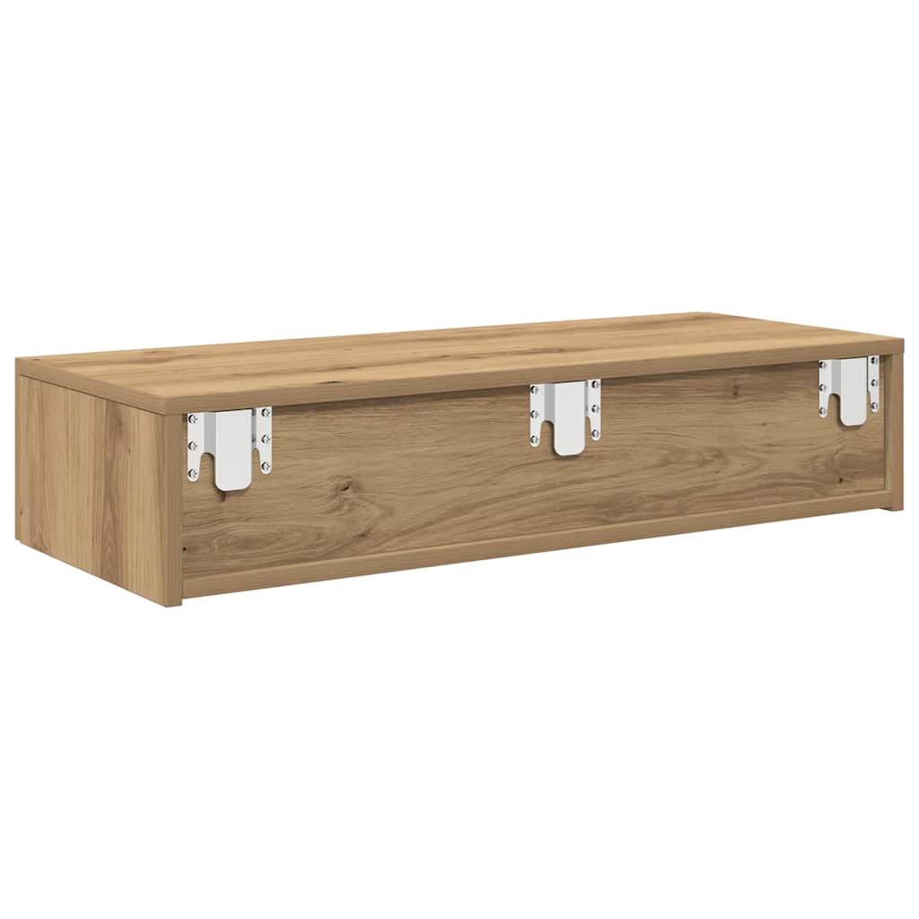 Vegghylle Artisan Eik med skuffer 80x33x17 cm