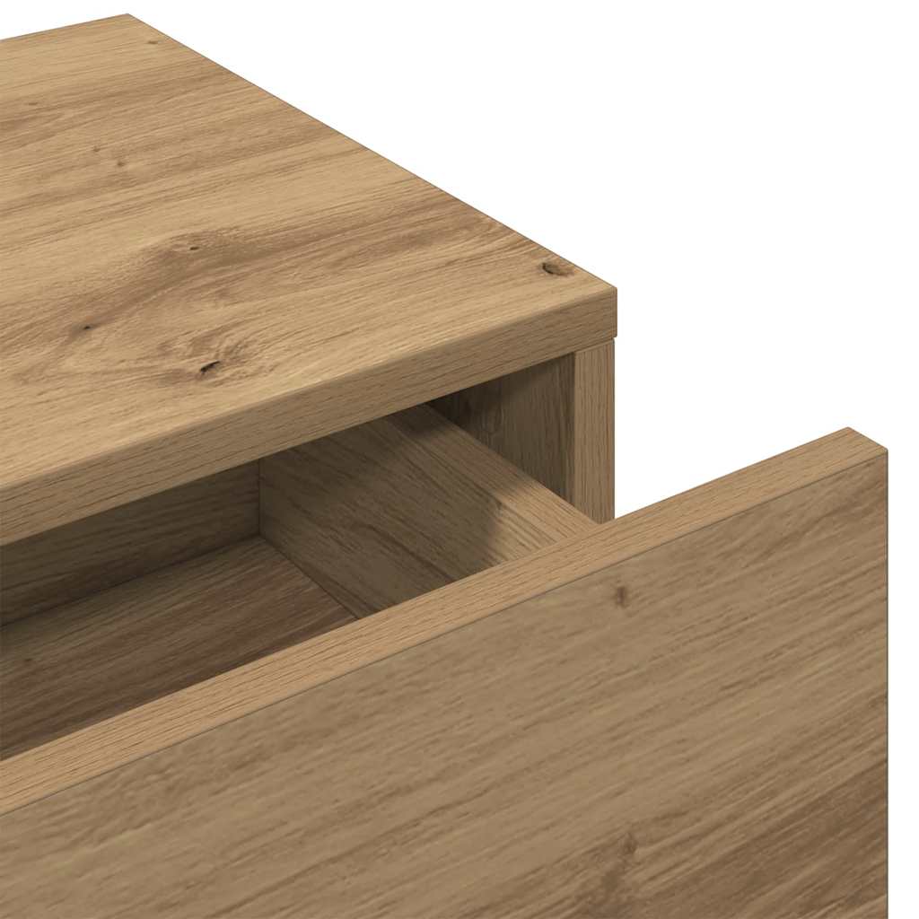 Vegghylle Artisan Eik med skuffer 80x33x17 cm