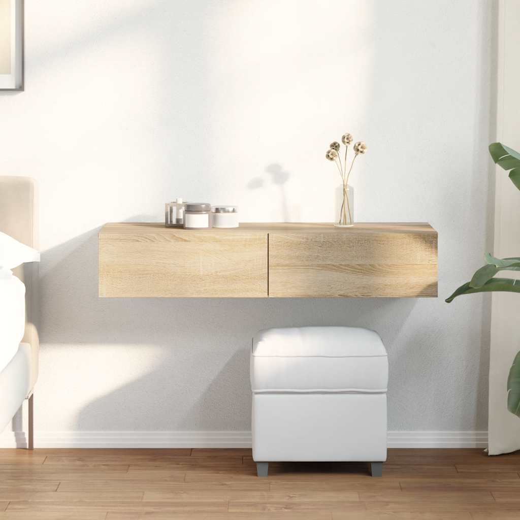 Vegghylle Sonoma Eik med skuffer 100x36x19 cm