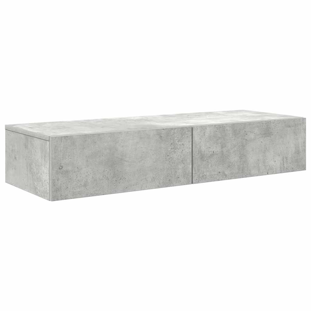 Vegghylle Betonggrå med skuffer 100x36x19 cm